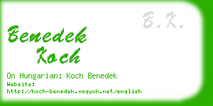 benedek koch business card